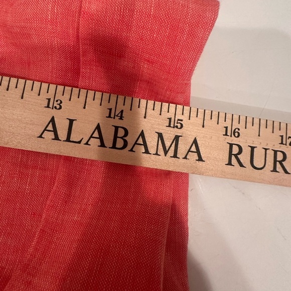 Land's End 100% Linen Coral Tunic Top Embellished Coastal Relaxed Resort Size 1X - Picture 7 of 10